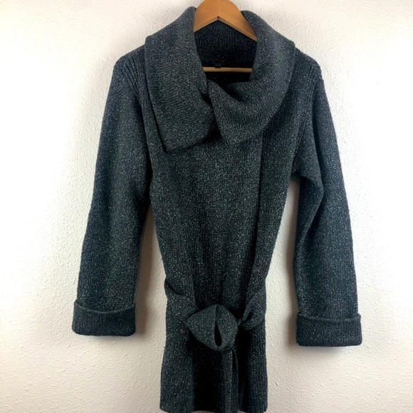 Talbots long grey sparkle long wide neck sweaterXS - Picture 2 of 6